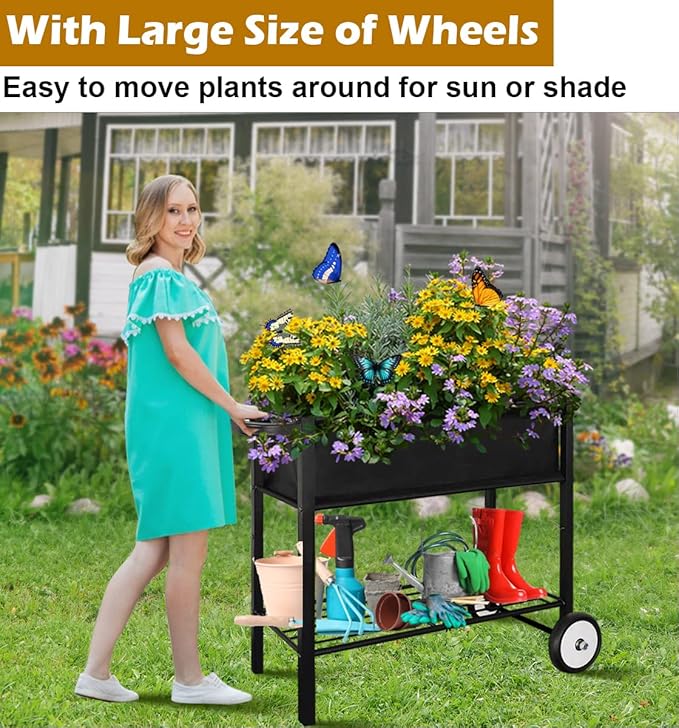 Koutemie Outdoor Raised Planter Bed Box - Image 2