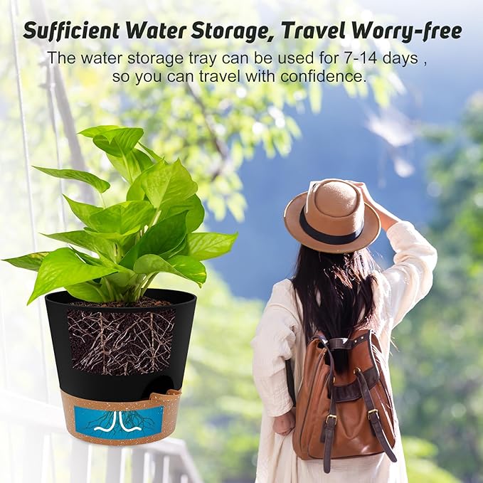 10-Inch Plant Pots, Self-Watering Planters - Image 6