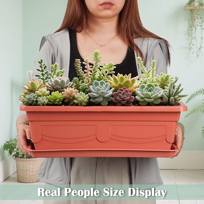 6-Pack 17" + 7" Window Box Planters & Square Pots - Image 7
