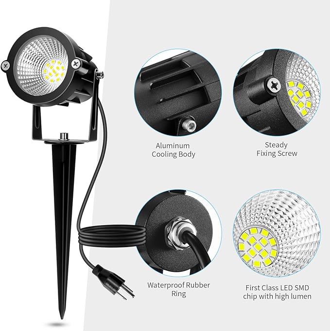 Outdoor Spotlight Cool White 6000K, 10W LED Spot Lights Outdoor - Image 7