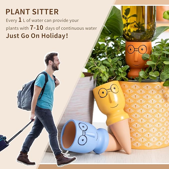 4 PCS Plant Watering Devices, Terracotta Watering Spikes Self Watering Planter - Image 2