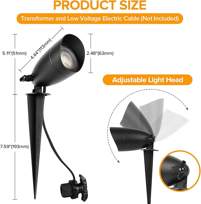 LUTEC 12V Low Voltage Landscape Lighting, Die-cast Aluminum Spot Lights - Image 6