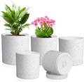 7/6.5/6/5/4 inch Plant Pots, 5 Pack Cylinder Flower Pots by Meowell