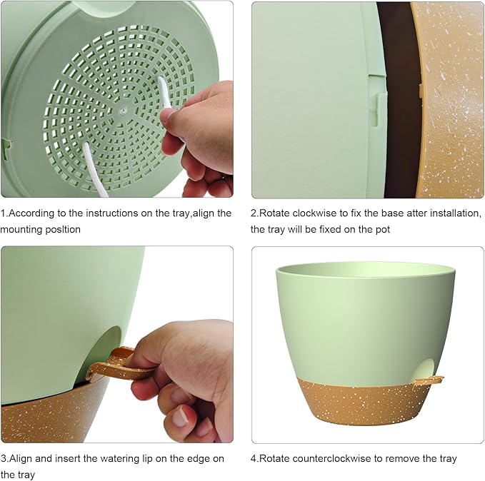 12 Inch Large Self Watering Pots, Flower Pots - Image 4