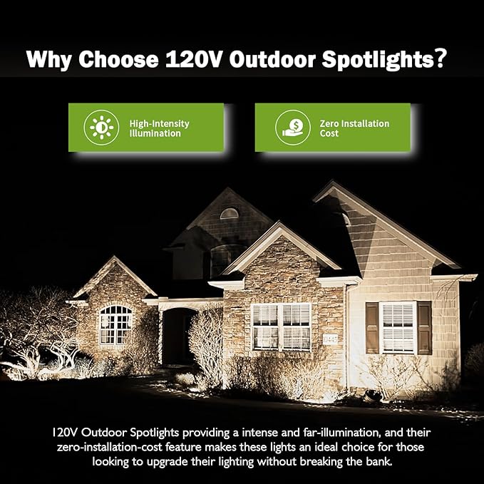Outdoor Spotlight Cool White 6000K, 10W LED Spot Lights Outdoor - Image 2
