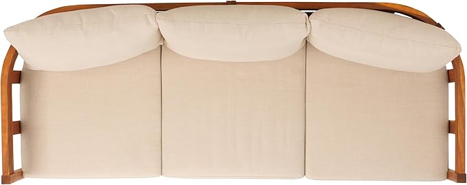 SAFAVIEH Outdoor Collection Owen Acacia Solid Wood Natural/Taupe Cushion - Image 6