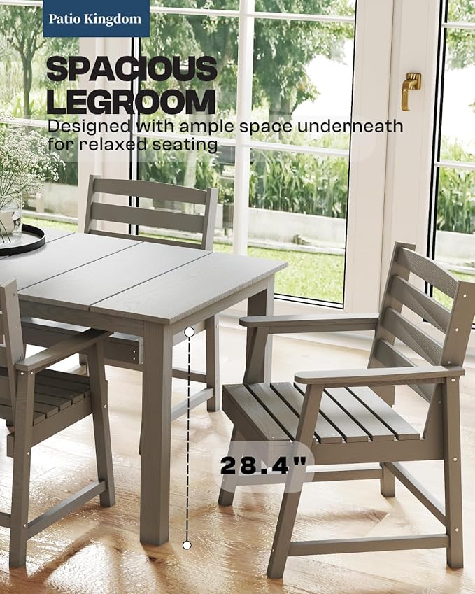 9-Piece Outdoor Dining Set for 8, 75.2'' HDPE Table - Image 5