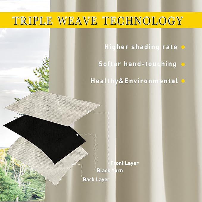 NICETOWN 2 Panels Weighted Outdoor Curtains - Image 6