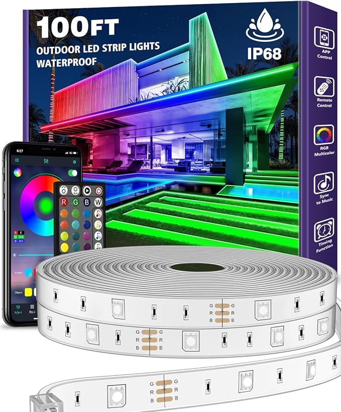 AILBTON 100ft Outdoor LED Strip Lights Waterproof, IP68 Outside Led Light by AILBTON