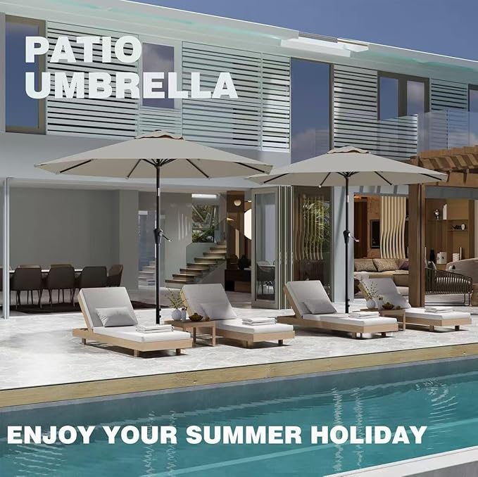 AreShark 9 FT Patio Umbrella for Outdoor, Outdoor Table Umbrella - Image 8