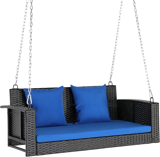 VINGLI Heavy Duty 800 LBS Wicker Hanging Porch Swing by VINGLI