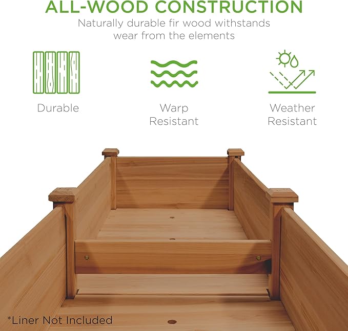Best Choice Products 72x24x30in Raised Garden Bed, Elevated Wood Planter Box - Image 4