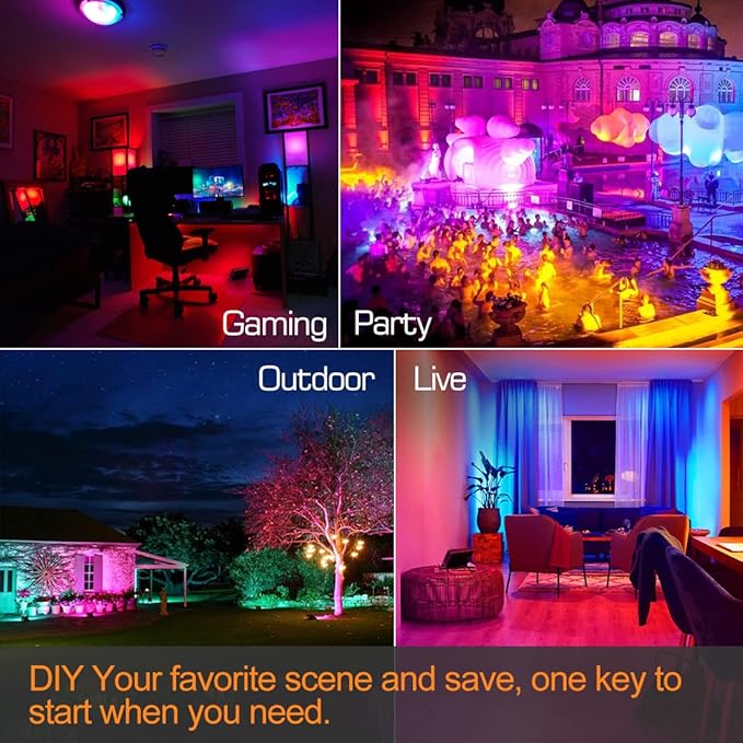 LED Flood Light Outdoor 30W, 300W Equivalent 3000LM Smart RGB Landscape Lighting - Image 5