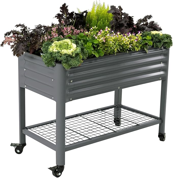 Rolling Elevated Raised Garden Bed-V Series, 700 Lbs Weight Capacity, Outdoor by VegoGarden