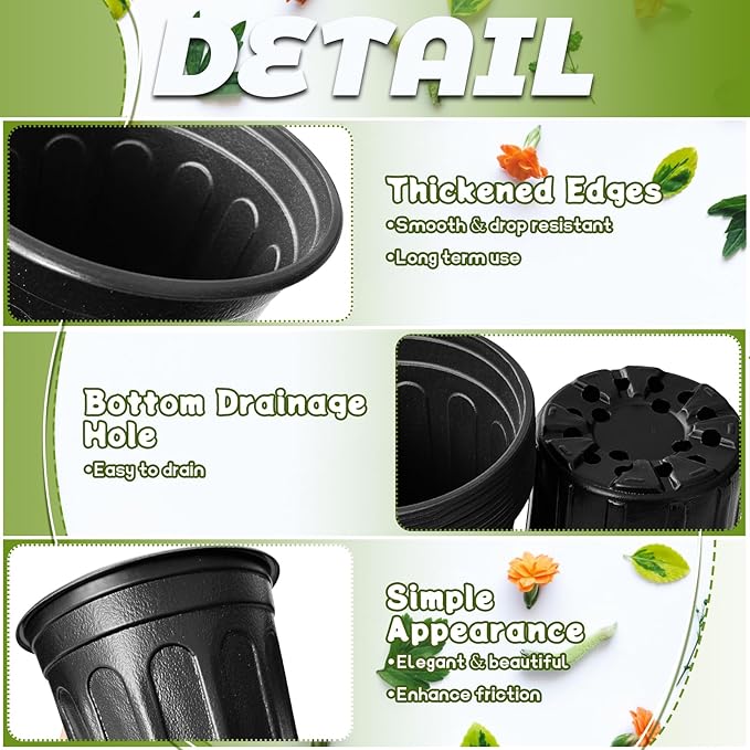 OJYUDD 60 Pack 1 Gallon Flexible Plant Nursery Pots, Thickened Soft Plastic - Image 4