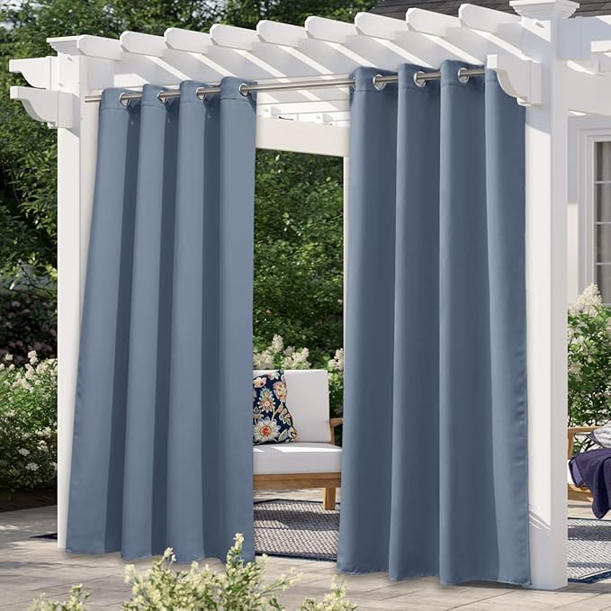 NICETOWN Stone Blue Outdoor Curtain by NICETOWN