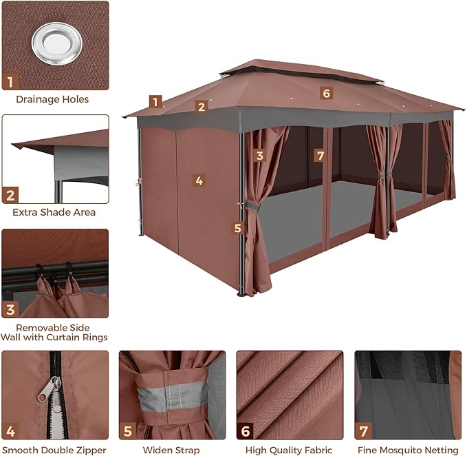 COBIZI Gazebo 12x20 Heavy Duty Gazebos - Image 7
