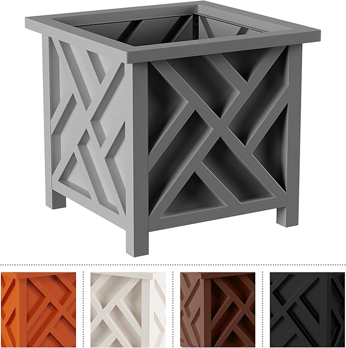Lattice Design Outdoor Planter Box 2-Pack - Image 7