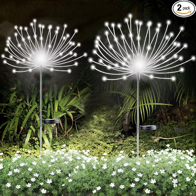 2 PCS Solar Firework Light, Outdoor Solar Garden Decorative Lights 120 LED by YOTOZU