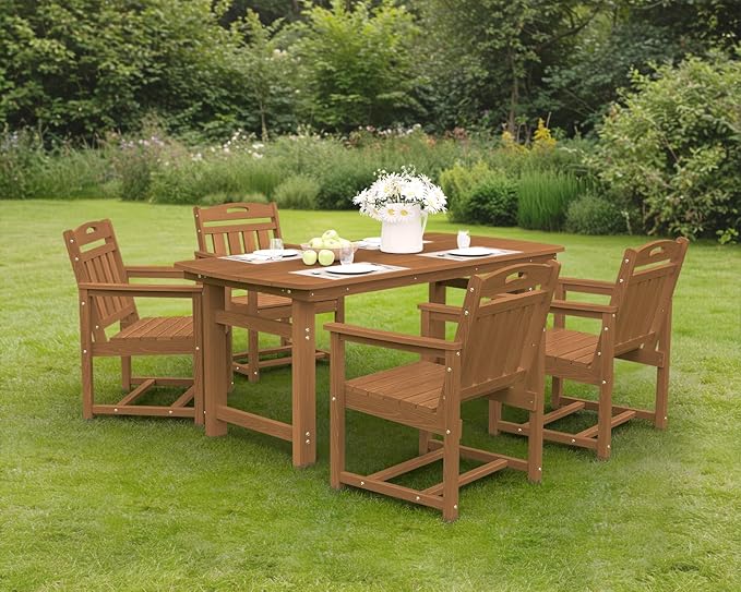 Ciokea Outdoor Patio Dining Chair Set of 2, HDPE Porch Chairs - Image 8