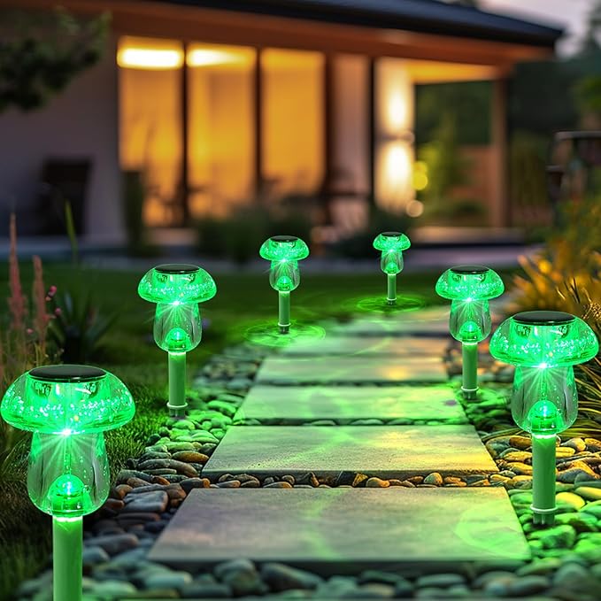 Solar Lights Outdoor, St Patricks Day 8 Pack Mushroom Landscape Lights - Image 5