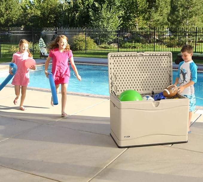 LIFETIME 60059 Black Bottom & Desert Sides and Lid Outdoor Storage Box-80 Gal - Image 8