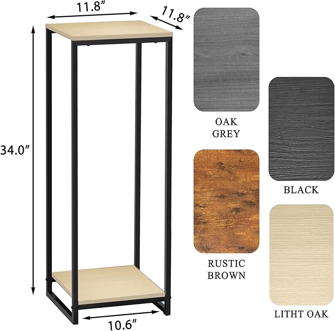 34" Tall Plant Stand Indoor, 2-Tier Modern Plant Shelf, Corner Flower Pot - Image 2