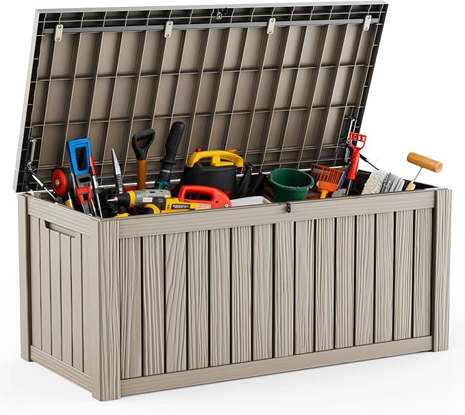 DRATO 120 Gallon Large Deck Box, Outdoor Storage Box by DRATOprovidesawarmandcozy