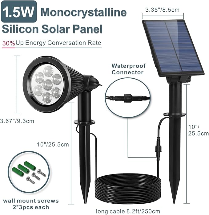 Solar Spotlight Outdoor, Bright 7-LED Flag Pole Spot Light - Image 7