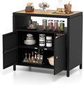 Tangkula Rattan Outdoor Storage Cabinet, Patiojoy Outdoor Cabinet by TANGKULA