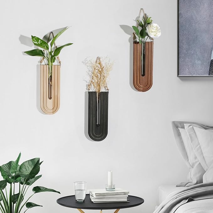 Indoor Wood Wall Planter Set of 3 - Image 4