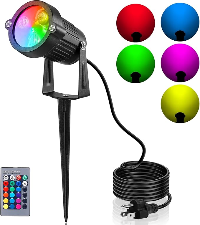 OurLeeme Lawn Flood Light Stake, 2-in-1 Waterproof Outdoor Remote Control by OURLEEMELIGHTING