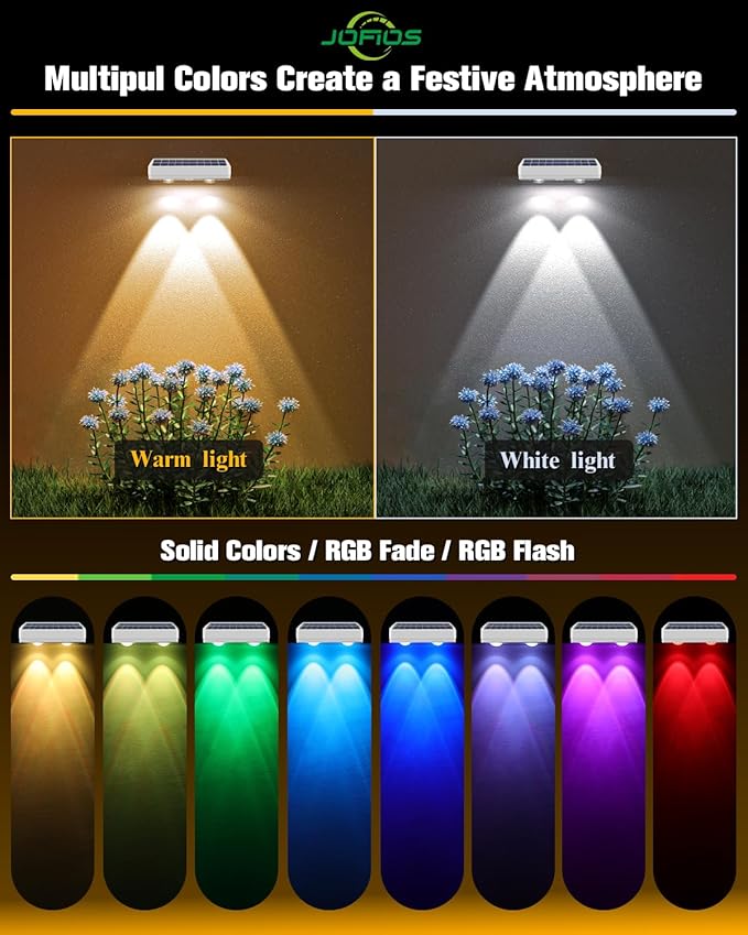 Solar Fence Lights 8 Pack, 50 Lumens Outdoor Fence Solar Lights - Image 6