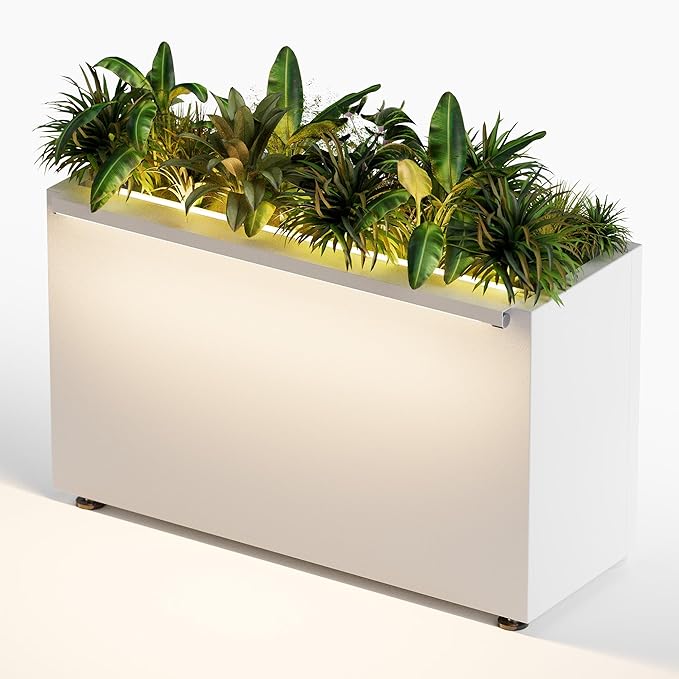 GSK 30" L White LED Metal Planter - Image 3