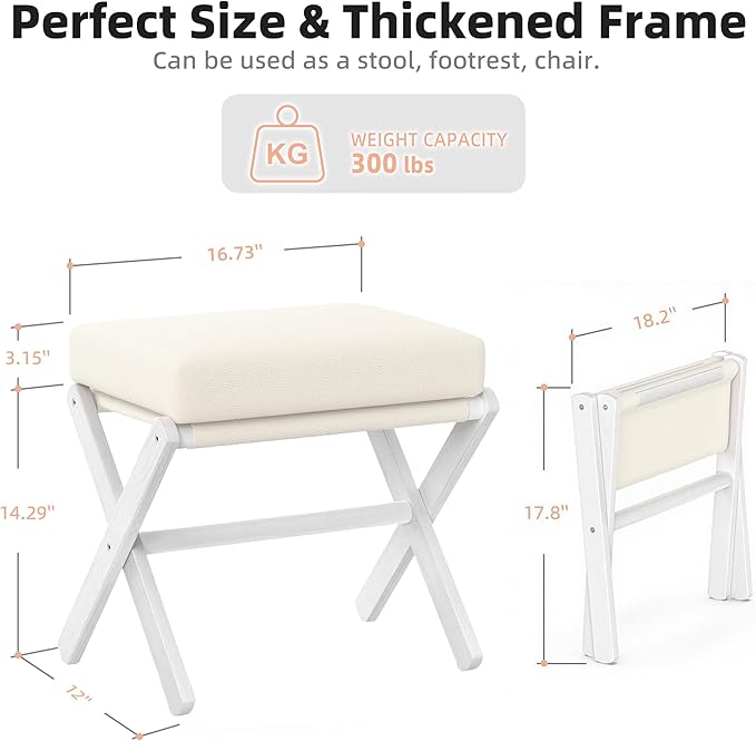 Foldable Foot Stool Ottoman, Modern Foot Rest - Image 3