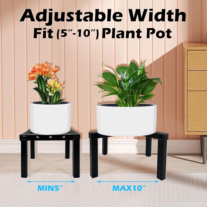 4 Pcs Four Legs Adjustable Metal Plant Stand - Image 4