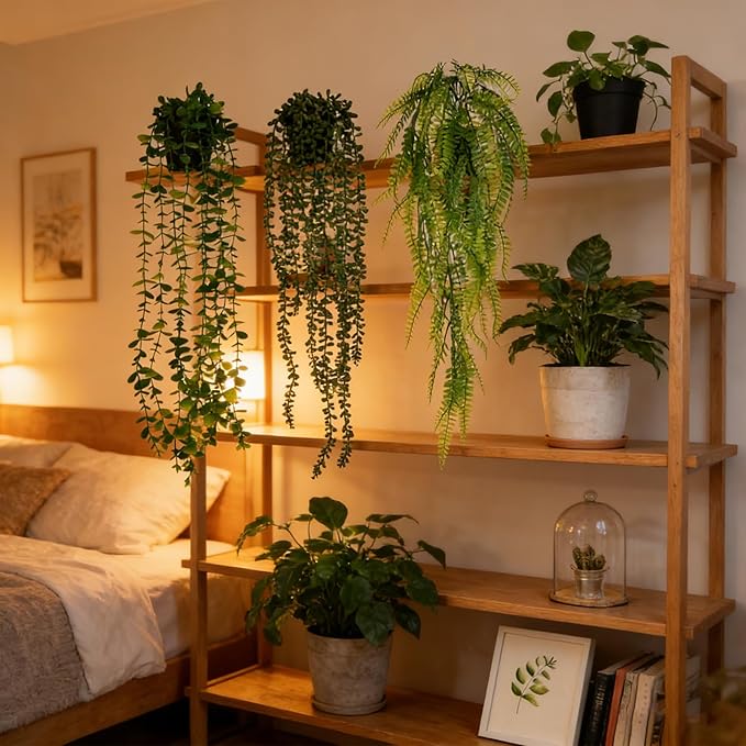 4 Pack Artificial Plants Wall Hanging Fake Plants Indoor - Image 8