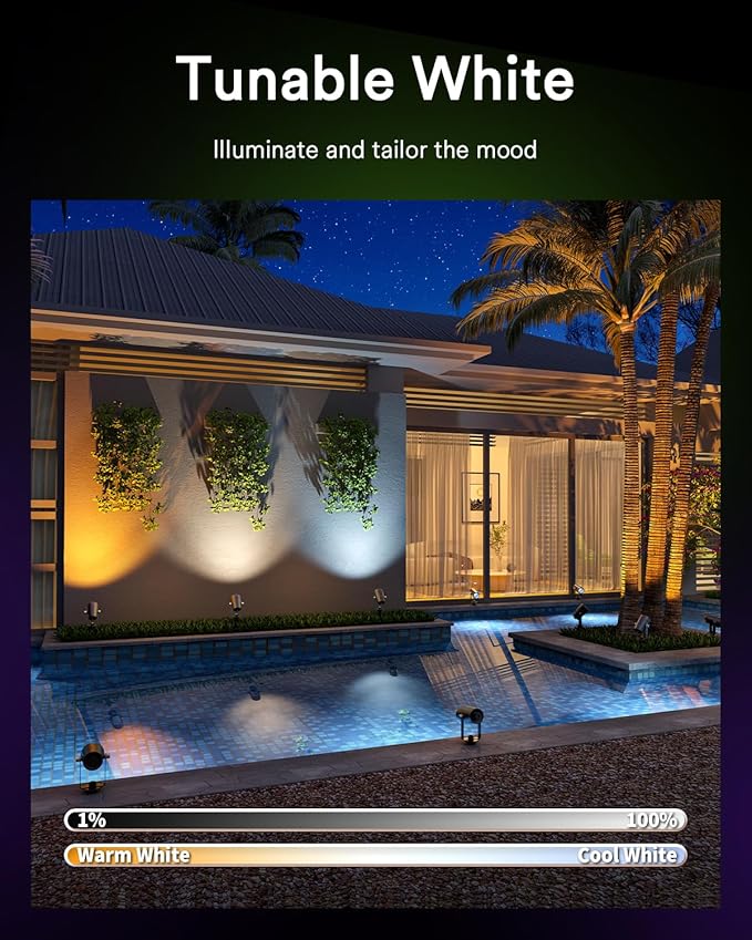 Lumary 56FT Smart Landscape Lights Gen2, 6 Pack RGBAIWW Color Changing - Image 5