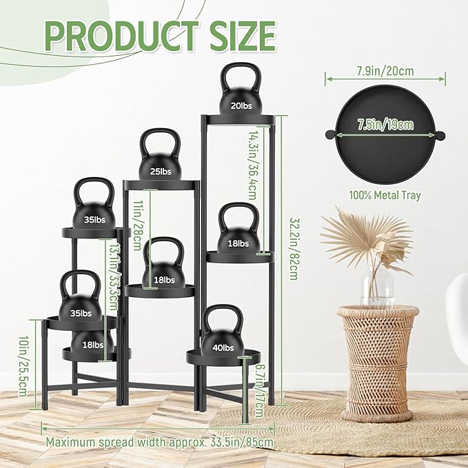 iDavosic.ly Plant Stand Indoor Outdoor, 8 Tier Corner Metal Flower Display - Image 2