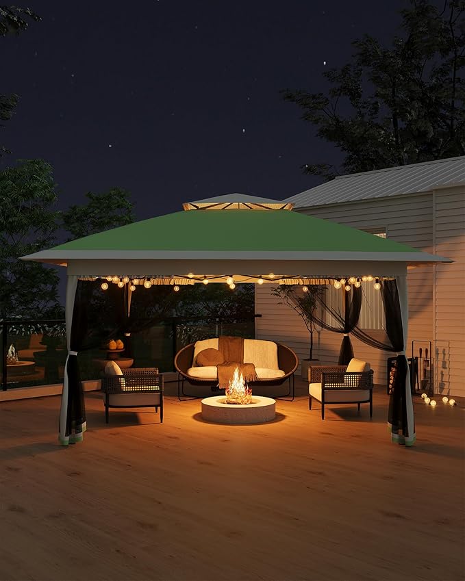 Canopy Tent 13x13 ft, Pop Up Gazebo One-Push Setup - Image 2