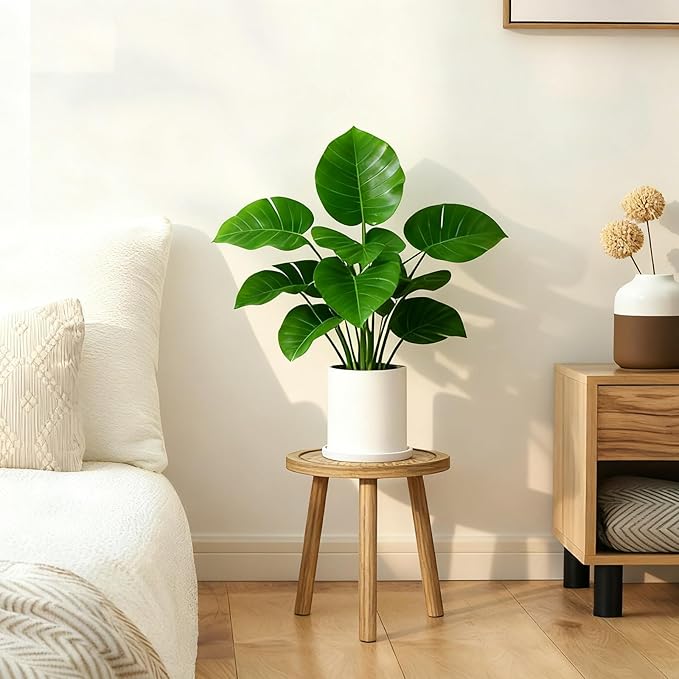 3 Pack Plant Stand Indoor Outdoor Mid-Century Modern Plant Stool Wooden Plant - Image 6