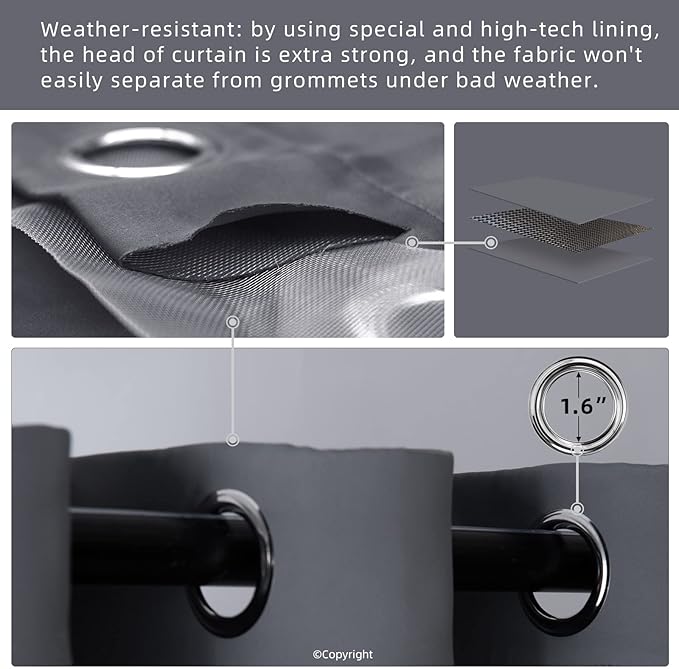 Outdoor Indoor Curtains W84 x L108 - Image 3