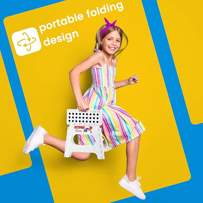 ACSTEP Folding Step Stool for Adults and Kids 11 Height Lightweight Plastic - Image 7