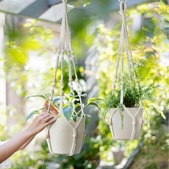 Macrame Plant Hanger Indoor Set of 2 - Image 2
