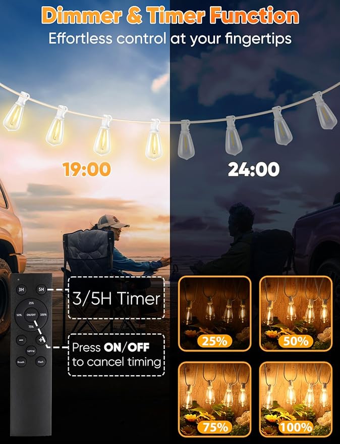 Brightever 100FT Outdoor String Lights - Image 4
