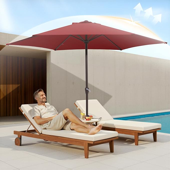 MEWAY 12ft Patio Umbrella Outdoor Table Umbrellas - Image 4