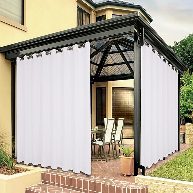 BONZER Outdoor Curtains for Patio Waterproof Thick Privacy Wide Grommet Light by Bonzer