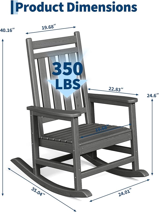 HDPE Rocking Chair Outdoor Set of 2 - Image 2
