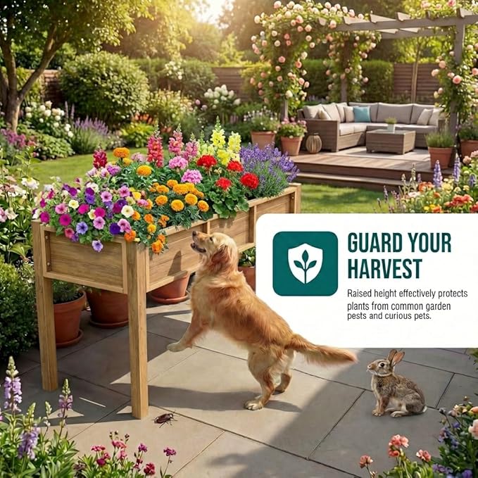 YITAHOME 48x18x30in Raised Garden Bed, Weather Resistant Poly Lumber Planter Box - Image 5