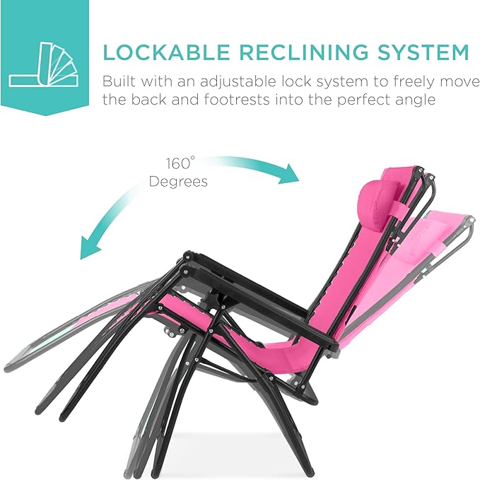 Best Choice Products Folding Zero Gravity Outdoor Recliner Patio Lounge Chair - Image 3